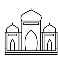 Illustration of a mosque, modern elegant islamic design, a place of worship. Vector Religion Mosque, line art mosque vector