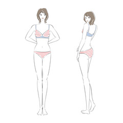 下着姿のおしゃれな女性