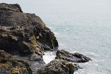 Rocks at Reynisfjara Black Beach in Iceland
