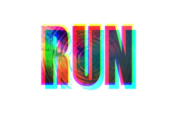 RUN 3d on white background logo