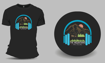 The Mountains are Calling Simple and unique T shirt design