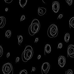 Vector. Hand drawn monochrome grey, black and white seamless pattern. Hatching. Abstract vector texture from strokes in grunge style. Backgrounds with ink, felt-tip pen, brush, ink.