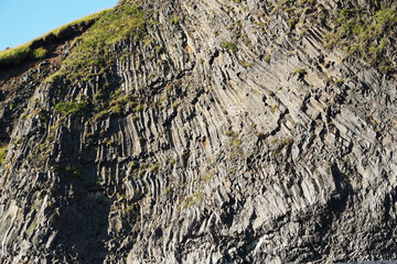 Basalt rocks at Reynisfjara Black Beach in Iceland