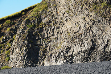 Basalt rocks at Reynisfjara Black Beach in Iceland