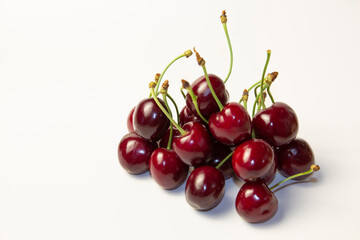 sweet cherry on a white background close-up	