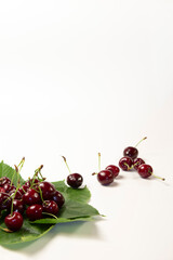 sweet cherry on a white background close-up	