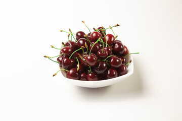 sweet cherry on a white background close-up	