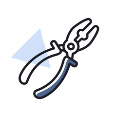Pliers vector icon. Construction, repair sign