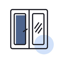 Window vector isolated icon. Casement sign