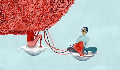 Person helping another person going through depression and anxiety time