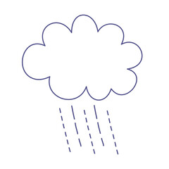 Cloud with raindrops line art