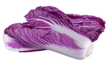 Purple chinese cabbage isolated on alpha background