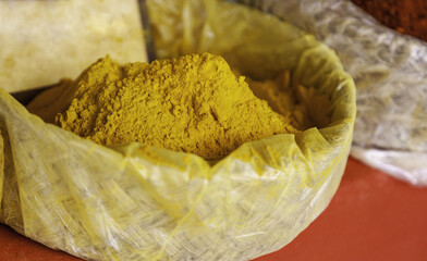 Medicinal herbs in a market