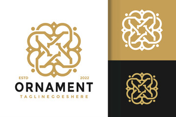 Boutique Ornament Logo Design, brand identity logos vector, modern logo, Logo Designs Vector Illustration Template