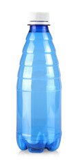 blue water bottle isolated on white with clipping path