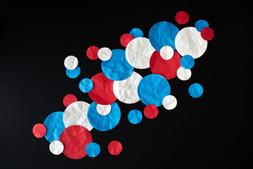 Red, White & Blue paper dot Background