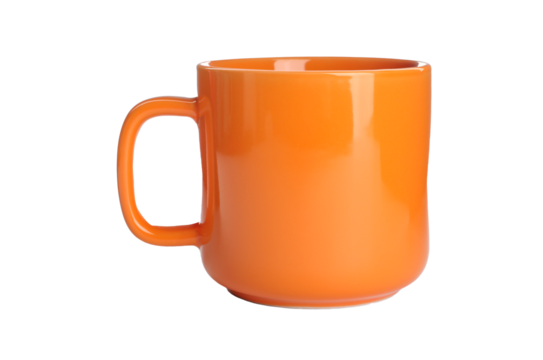orange cup isolated on white