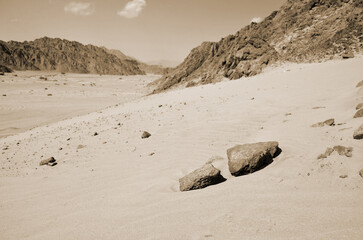 Desert of Sinai Peninsula, Egypt. Near Sharm El Sheikh