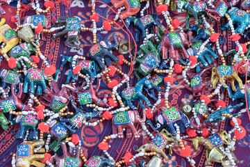 Fototapeta premium Garland with Indian elephants for holidays, celebrations and festivals.
