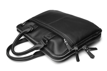 Black leather bag