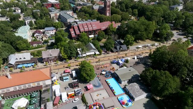 Aerial view of the Palanga resort town in Lithuania. Beautiful summer in Palanga.