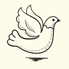 Hand draw dove. Vector illustration.