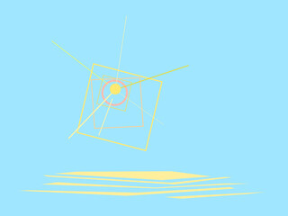 The Sun. Simple style with lines and geometric shapes.