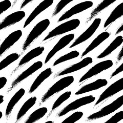 Abstract background with diagonal brush strokes. Vector bold black smears. Simple decorative vector texture for web, print or design. Hand drawn grunge seamless pattern with short diagonal lines