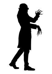 Silhouette of a vampire. Vector.