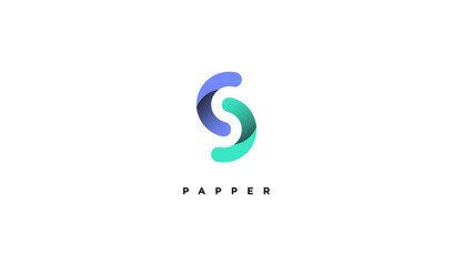 S letter logo collection. Vector abstract material design style