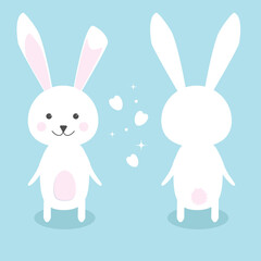 rabbit new year funny 2023 Vector illustration with Easter bunny Cute cartoon character Rabbit.