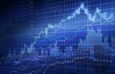 Financial stock market graph illustration, concept of business investment and future stock trading.