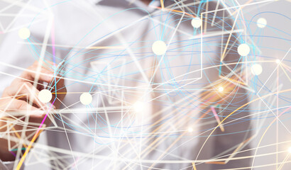 communication network  digital workforce 3d