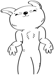 うさぎが両手の指を下に、手の平を前に突き出したファンタジーポーズをしているイラスト