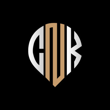 CNK logo monogram isolated on circle element design template, CNK letter logo design on black background. CNK creative initials letter logo concept. CNK letter design.
