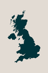 Map of the united kingdom - hand drawn - vector illustration