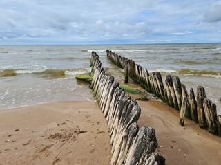 Remains of a wooden pier