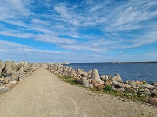 solid concrete blocks protecting harbor
