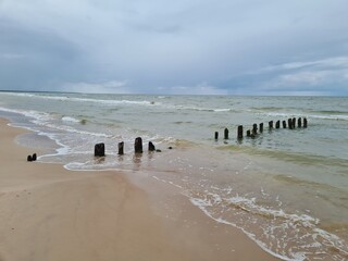 Seaside and the remains of the wooden pier