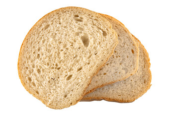 sliced bread isolated on white