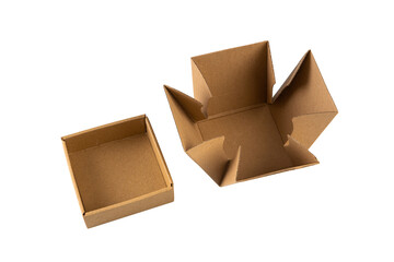 Brown cardboard box isolated mockup