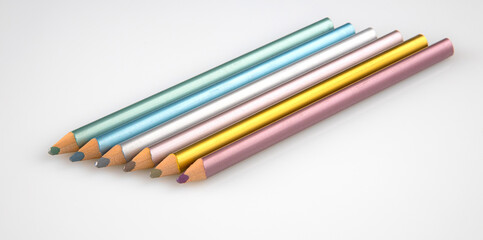 set of metalic coloring pencils
