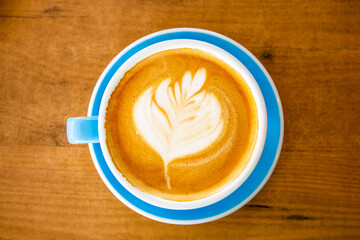 Cup of coffee with beautiful Latte art
