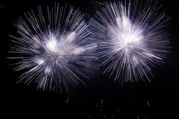 fireworks in the night sky, background for the holiday, new year, independence day,