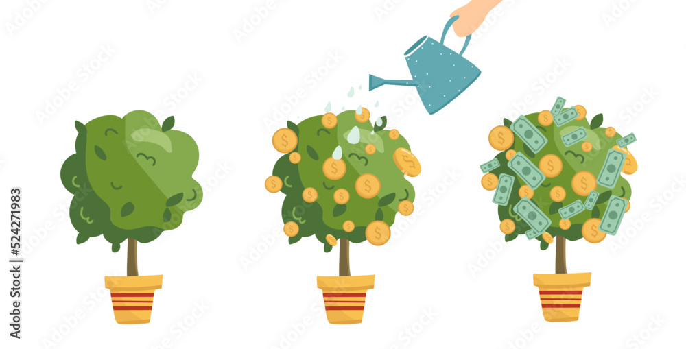 Wall mural Sack Of Money Vector Icon Illustration. Money Bag Flat Icon. Vector illustration