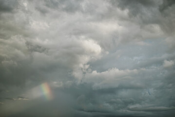 clouds with a rainbow 