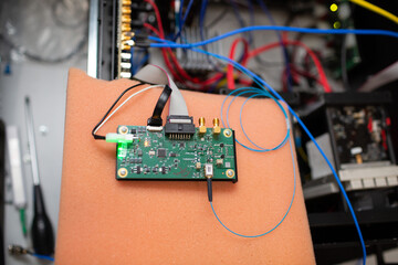 Single photon decoder encoder fiber optic cryptography electronic board.