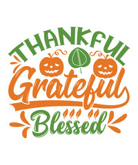 Thankful Grateful Blessed Fall SVG Design