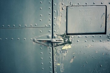 old metal door with rivets