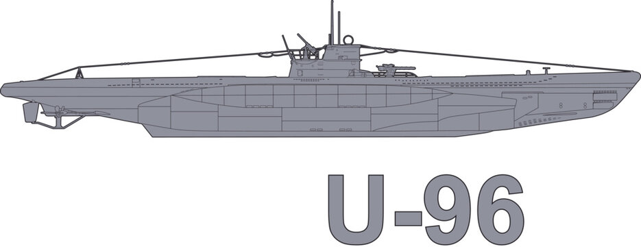 German submarine of the Second World War U-96. The inscription on the image is the name of the submarine